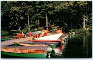 Postcard - Boat Dock, Severance Lodge on Lake Kezar, Centre Lovell, Maine, USA