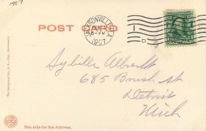 Postcard 1907 Florida Jacksonville Main Street Trolley tracks Rotograph 22-13776