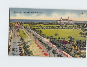 Postcard Royal Poinciana Way, Palm Beach, Florida