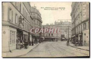 Old Postcard Neuilly Sur Seine Rue Du Chateau Bazaar