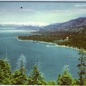 1941 Lake Tahoe CA / NV Coast Birds Eye Dock Union 76 #61 Oil Chrome PC Gas A302