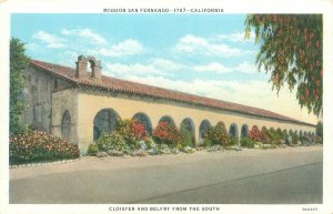 Mission San Fernando California White Border Postcard Unused