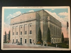 Vintage Postcard 1907-1915 Masonic Temple Davenport Iowa (IA)