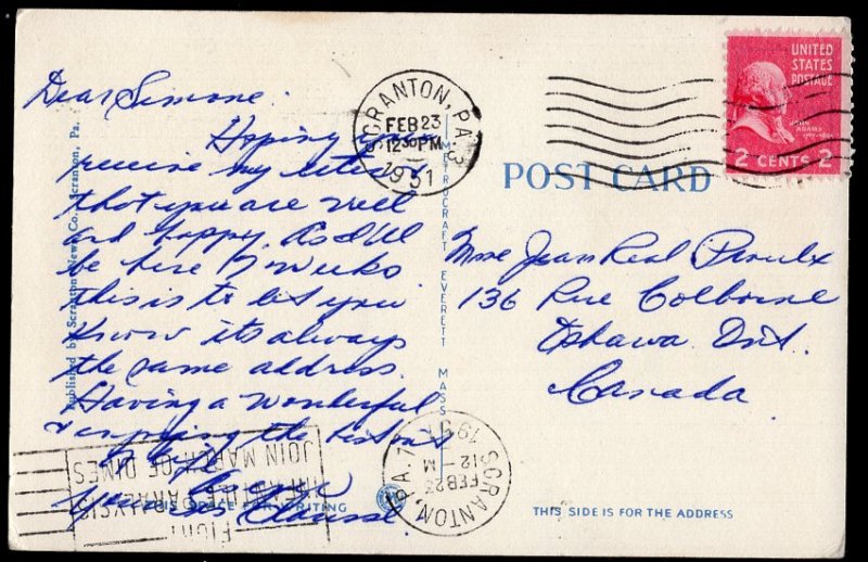 Pennsylvania SCRANTON Beautiful Lake, Scranton Boulevard - pm1951 - LINEN