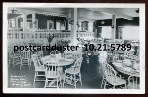 h2267 - ATHERLY Ontario 1952 Orillia. Fern Cottage Interior. Real Photo Postcard