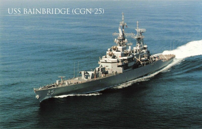 Postcard USS Bainbridge CGN-25 Guided Missile Cruiser 