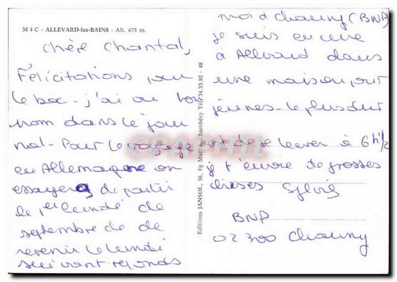 Modern Postcard Allevard Les Bains