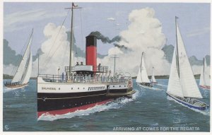 Cowes Regatta Arrival Isle of Wight Solent Ship Race Postcard