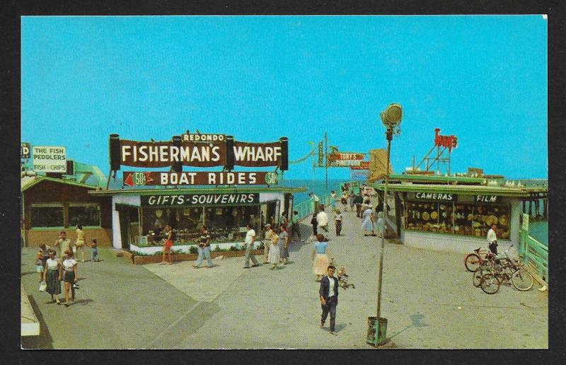 Fishermans Wharf Redondo Beach CA Unused c1950s