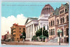 San Jose California CA Postcard Hall Of Records Court House Scene 1912 Antique