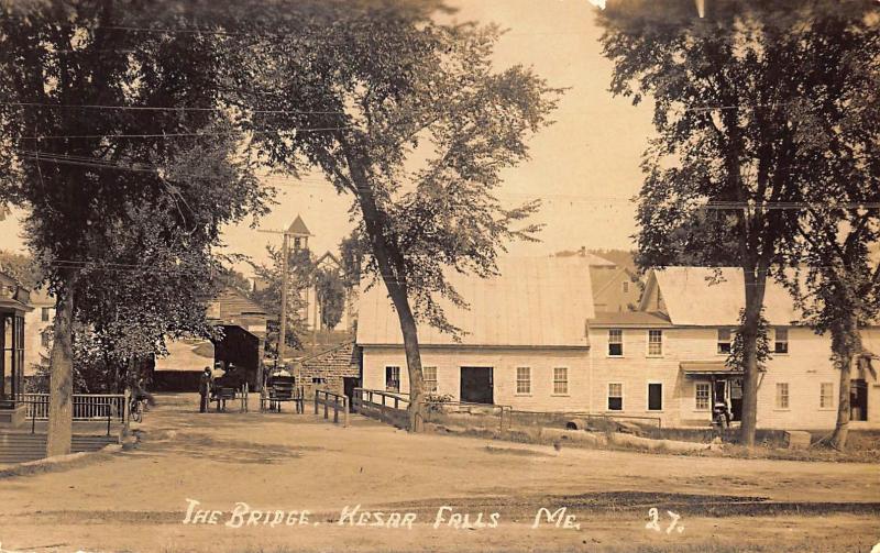 Kezar Falls ME The Covered Bridge Horse & Wagons RPPC