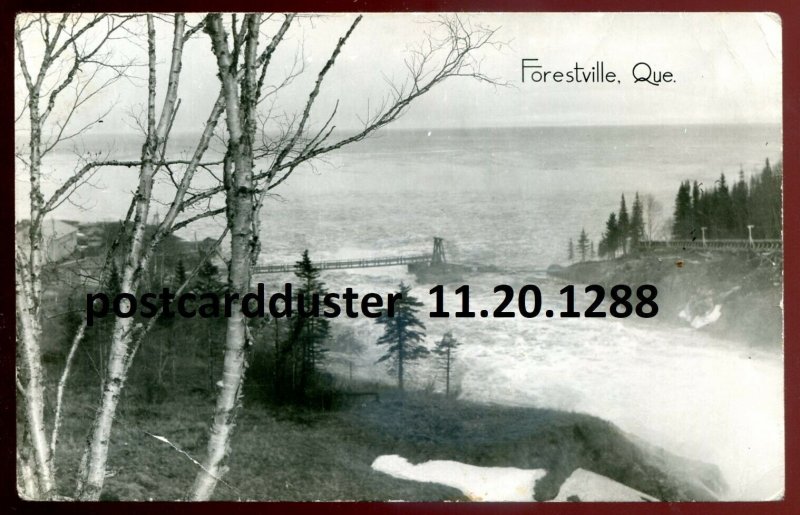 h5036 - FORRESTVILLE Quebec 1930s Bridge. Real Photo Postcard