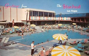 THE STARDUST HOTEL Las Vegas, Nevada Swimming Pool c1950s Vintage Postcard