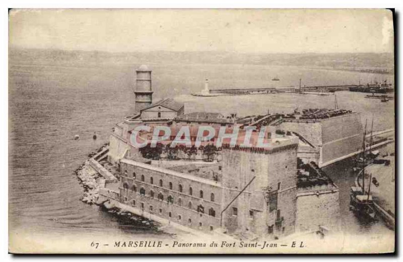 Postcard Old Marseille Panorama Fort St. John