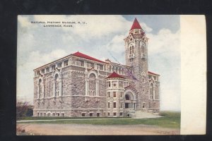 LAWRENCE KANSAS UNIVERSITY NATURAL HISTORY MUSEUM VINTAGE POSTCARD 1909