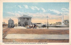 Casper Wyoming Chicago and Northwestern Depot Train Station Postcard AA21772