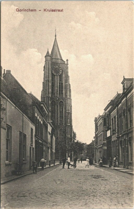 Netherlands Gorinchem Kruisstraat Vintage Postcard 01.42 