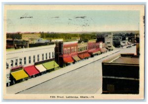 1946 View of Fifth Street Lethbridge Alberta Canada Vintage Posted Postcard