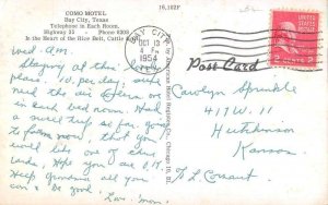 Bay City Texas Como Motel Vintage Postcard AA40465