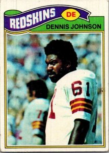 1977 Topps Football Card Dennis Johnson Washington Redskins sk21405