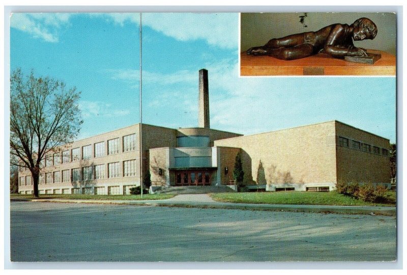 c1960 Lincoln School Schoolcraft Dixon Illinois Lincoln Seven Vintage Postcard