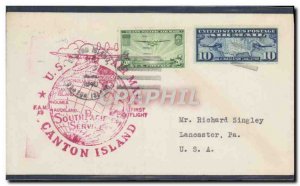 1 letter US flight Canton Island San Francisco July 22, 1940