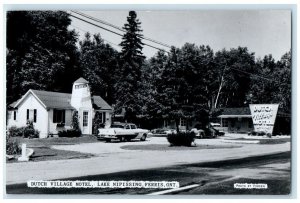 c1950's Dutch Village Motel Lake Nipissing Ferris Ontario RPPC Photo Postcard