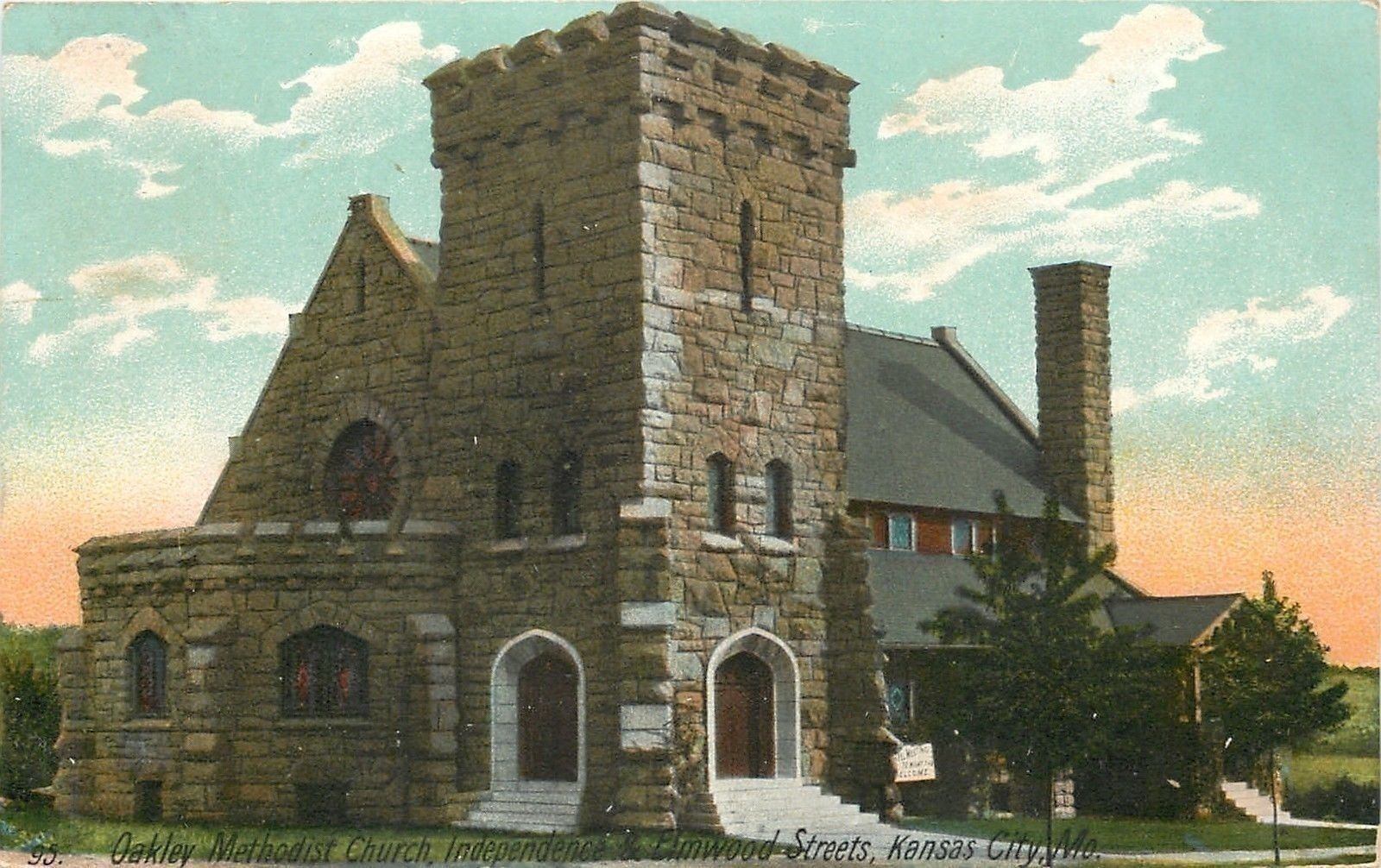 Kansas City MO~Oakley Methodist Church~Independence & Elmwood  Sts~Meeting~1912 | United States - Missouri - Kansas City, Postcard /  HipPostcard