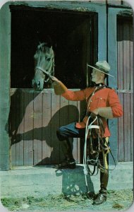 RCMP Policeman & Horse Faithful Friend Royal Canadian Mounted Police Postcard H6