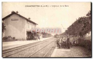 Postcard Old Chartrettes Interior of the Gare Army