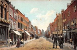 Eton Berkshire England birds eye view down High Street antique pc Y11571