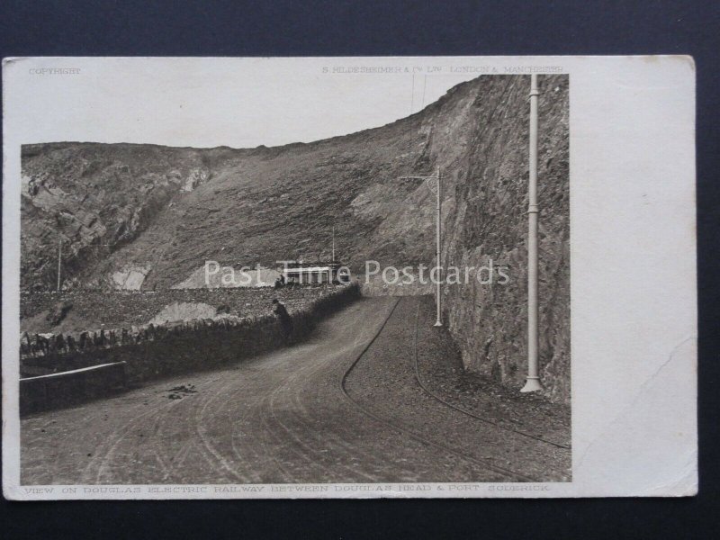 Isle of Man VIEW ON THE DOUGLAS ELECTRIC RAILWAY c1903 Postcard by Hildesheimer