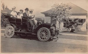 J78/ Interesting RPPC Postcard c1910 Early Automobile Driver 493