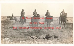 Mexico Border War, RPPC, US Soldiers on Horses Approach Dead Mexican Soldier