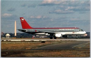 Airplane Northwest Airlines Airbus A320-211 N306US MSN 060 Washington Postcard