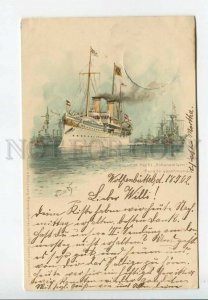 443547 Germany 1902 Fleet ship Imperial Yacht Hohenzollern RPPC Wolfenbuttel