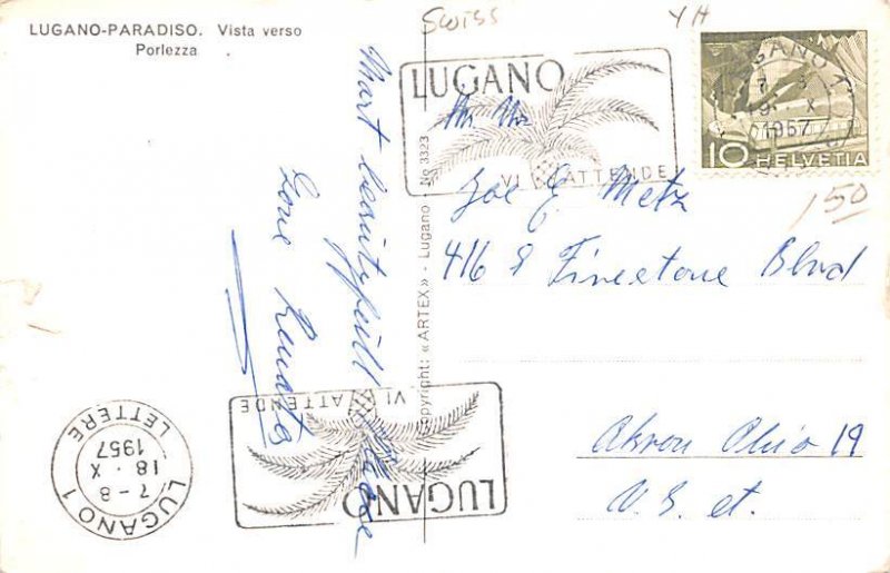 Lugano Paradiso Switzerland 1957 