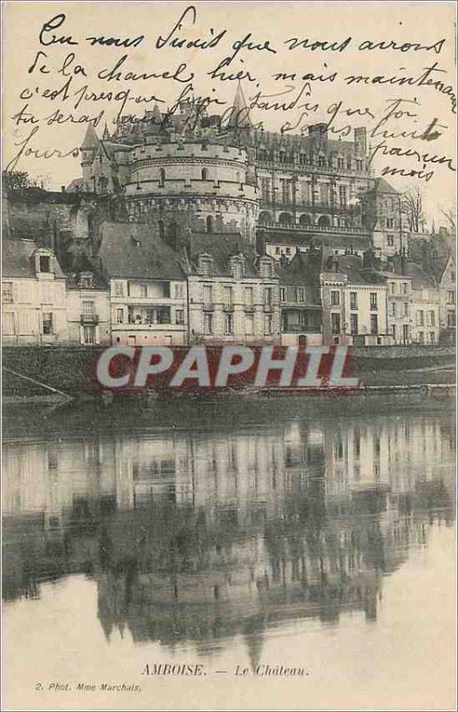 Postcard Old Amboise Le Chateau (map 1900)