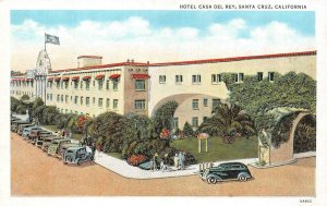 SANTA CRUZ, California CA    HOTEL CASA DEL REY & Street View~Cars   Postcard