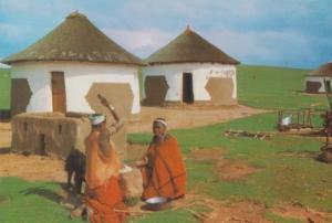 African Transkei Women Xhosa Hut Rare Africa Postcard