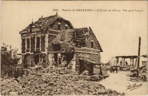 CPA Guerre Military CHAULNES ecole des Filles (807438)