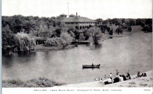 1940s Pavilion from Sand Dune Marquette Park Gary IN Postcard