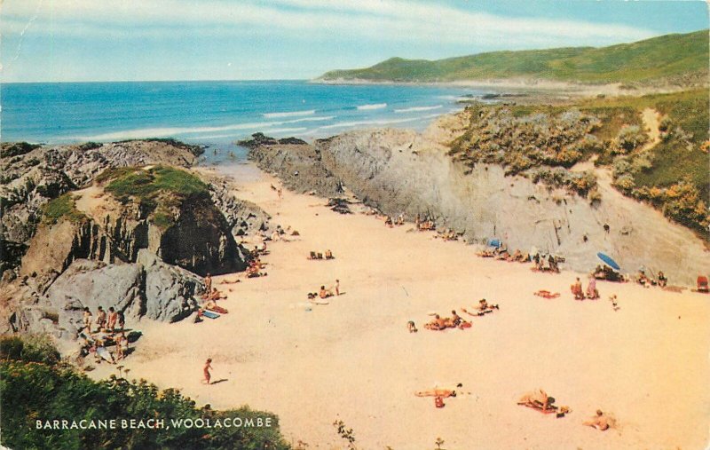 England Postcard Woolacombe sea resort Barracane beach secluded beach image