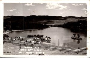 RPPC View Overlooking Canyon Lake, Rapid City SD Vintage Postcard X48