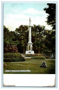 c1906 Nature Scene at Soldiers Monument, Lawrence Massachusetts MA Postcard