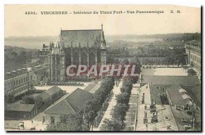 Postcard Old Vincennes Interior Old Fort Panoramic
