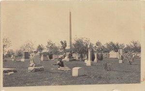 J23/ Colorado Springs RPPC Postcard c1910 Cemetery Scene Monument  45