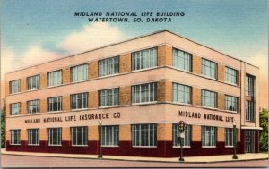 Postcard Midland National Life Building in Watertown, South Dakota