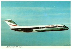 Allegheny Airlines DC-9-31 Fanjet w Jet Custom Class Service Postcard