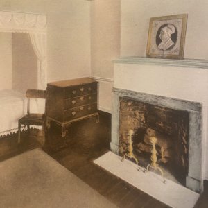 Monticello VA President Madison's Room Interior Albertype Handcolored Postcard